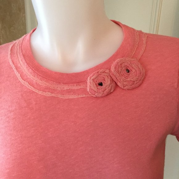 J. CREW short sleeve cotton t-shirt peach sz small - Picture 3 of 5